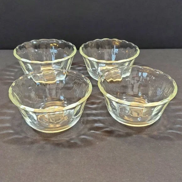 Baking Cups Vintage Pyrex Custard Cups Set Of Anchor Hocking Glass